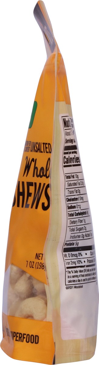 slide 8 of 9, Woodstock Organic Whole Unsalted Cashews 7 oz, 7 oz