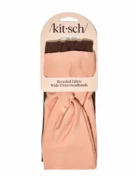 Kitsch Recycled Fabric Stretchy Turban Headbands - Rosewood, 2 ct