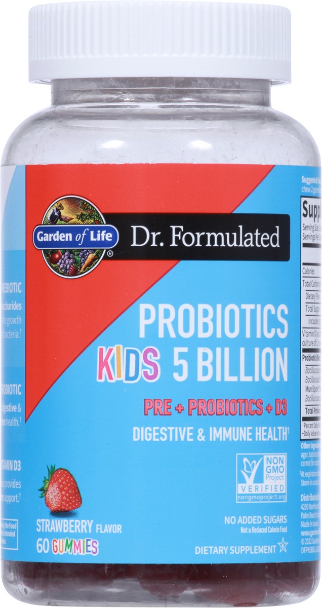 slide 7 of 9, Garden of Life Dr. Formulated Strawberry Flavor Probiotics Kids 5 Billion 60 Gummies, 60 ct