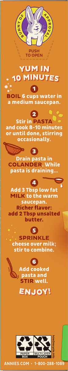 slide 6 of 8, Annie's Shells and Real Aged Cheddar, Made with Organic Pasta and Real Cheese, 6 oz, 6 oz