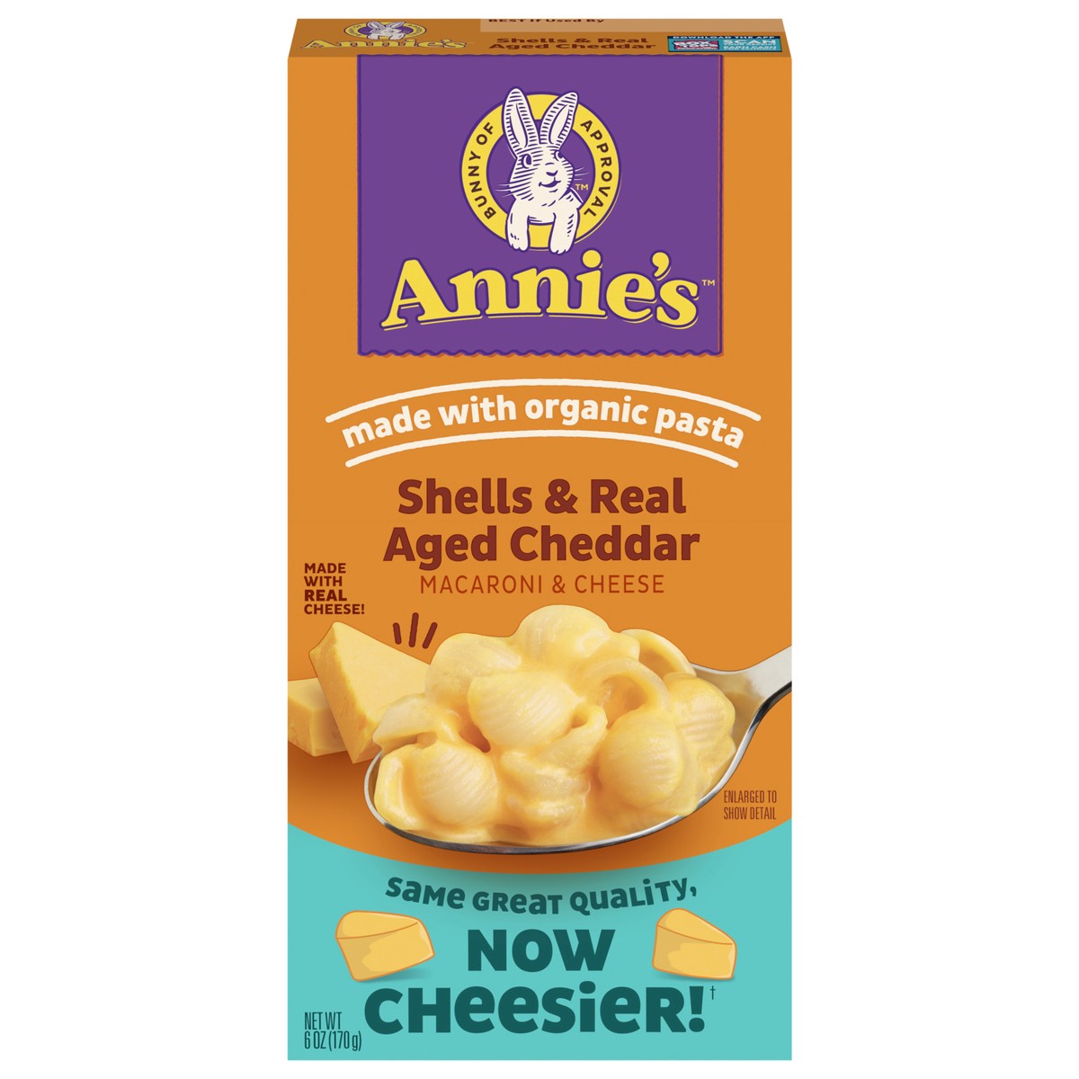slide 1 of 8, Annie's Shells and Real Aged Cheddar, Made with Organic Pasta and Real Cheese, 6 oz, 6 oz