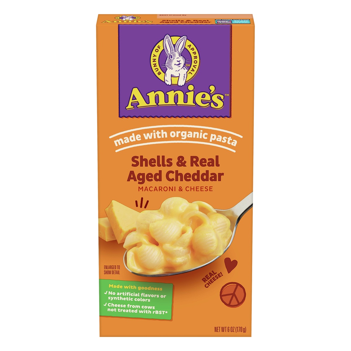 slide 1 of 1, Annie's Shells & Real Aged Cheddar Macaroni & Cheese 6 oz, 6 oz