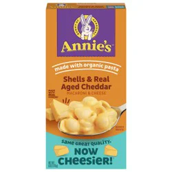 Annie's Shells and Real Aged Cheddar, Made with Organic Pasta and Real Cheese, 6 oz
