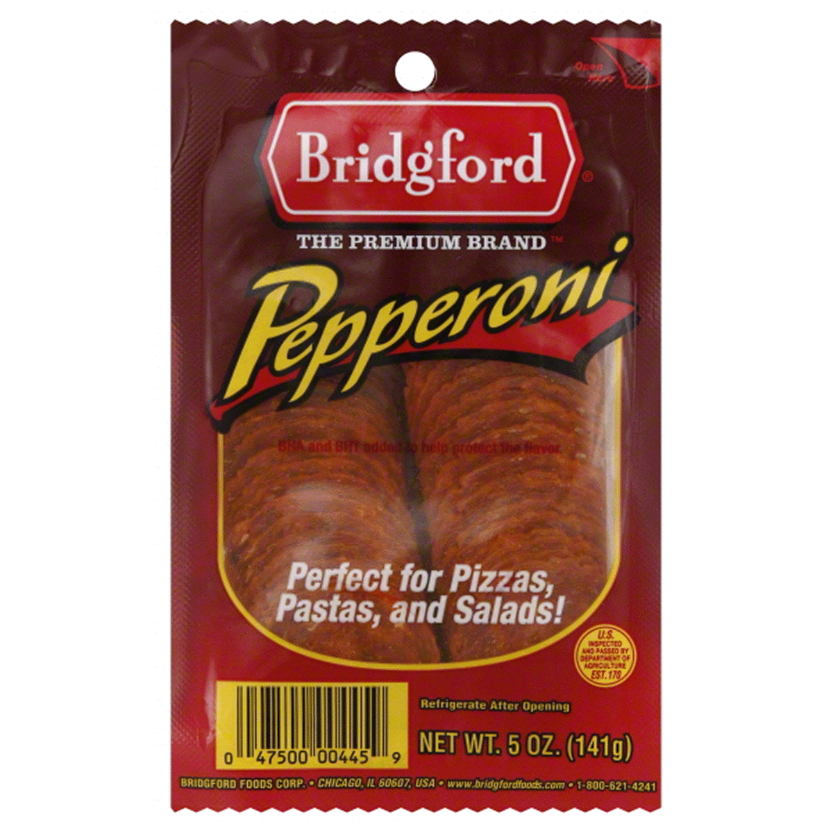 slide 1 of 1, Bridgford Pepperoni, 5 oz