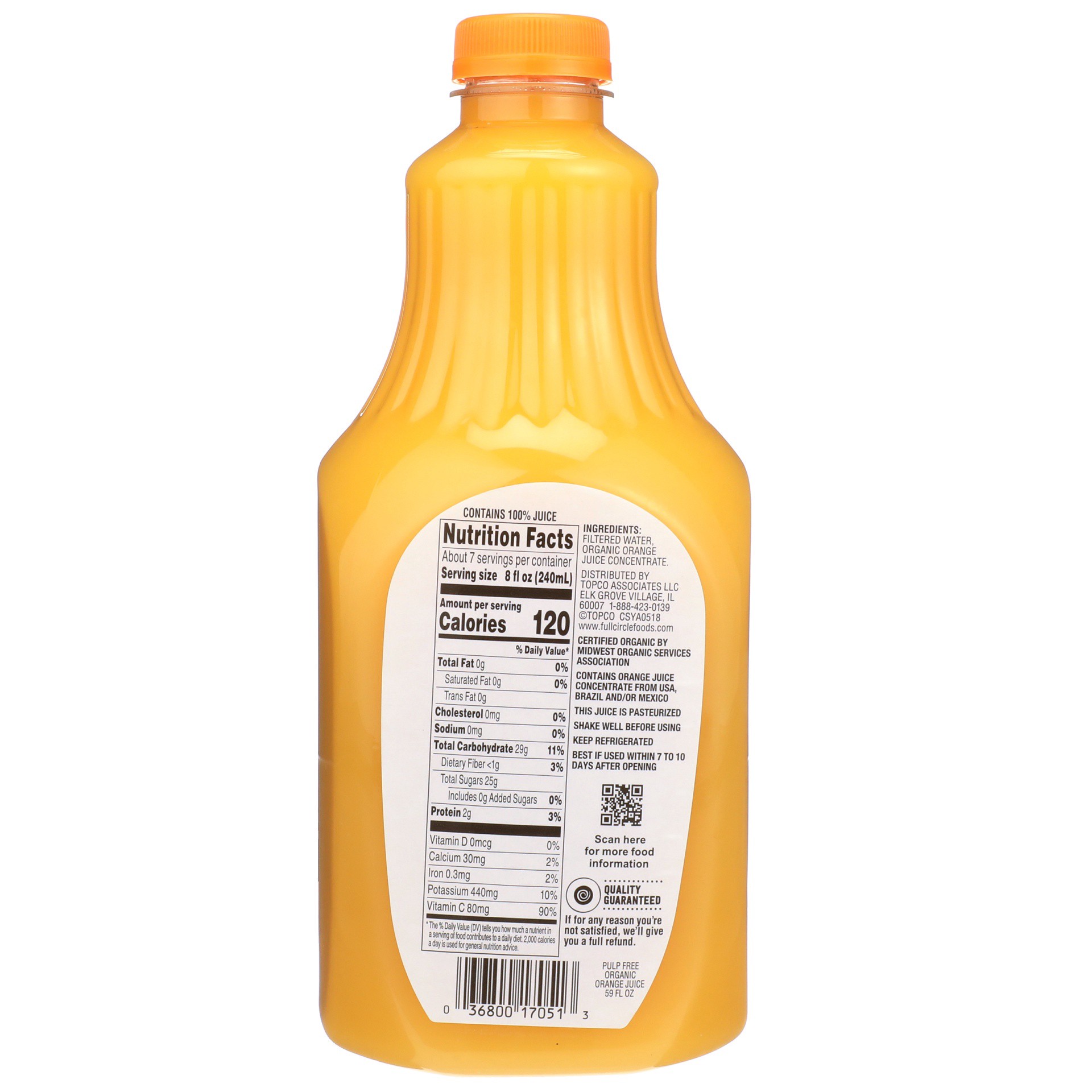 slide 2 of 6, Full Circle Market Organic Orange Juice Pulp Free - 59 fl oz, 59 fl oz