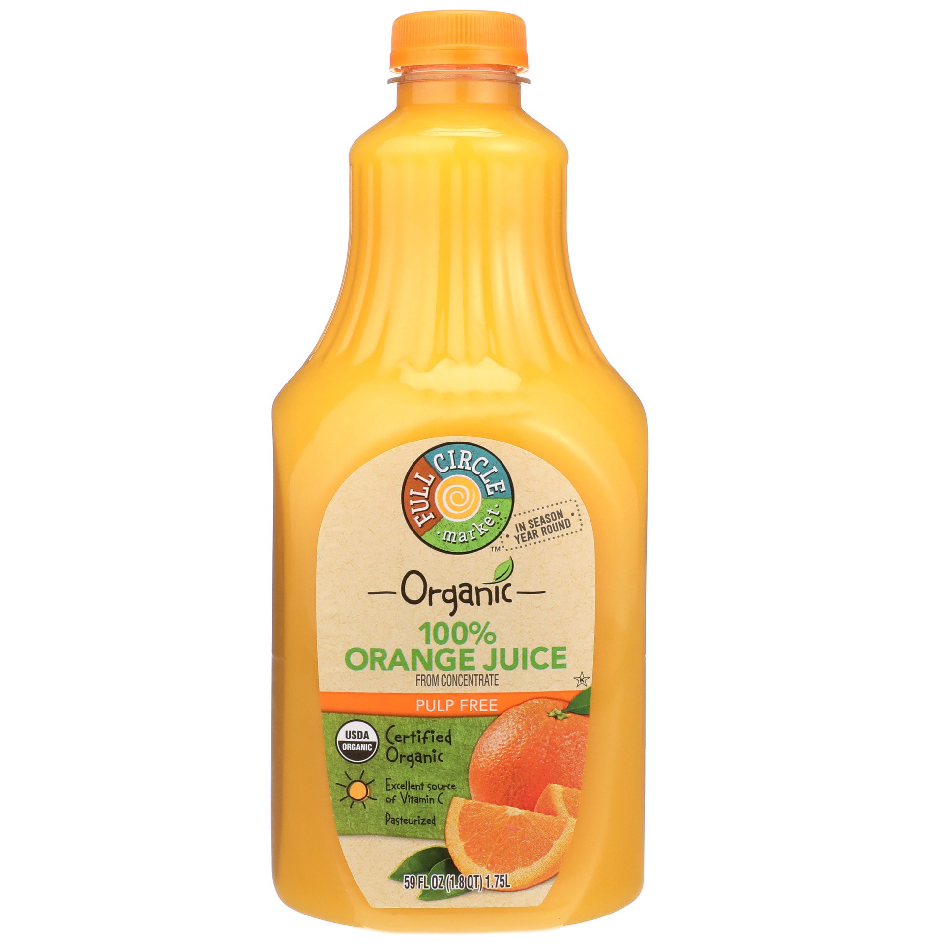 slide 1 of 6, Full Circle Market Organic Orange Juice Pulp Free - 59 fl oz, 59 fl oz