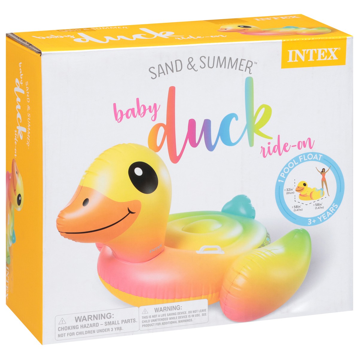 slide 2 of 11, Intex Sand & Summer Baby Duck Ride-On Pool Float 1 ea, 1 ct