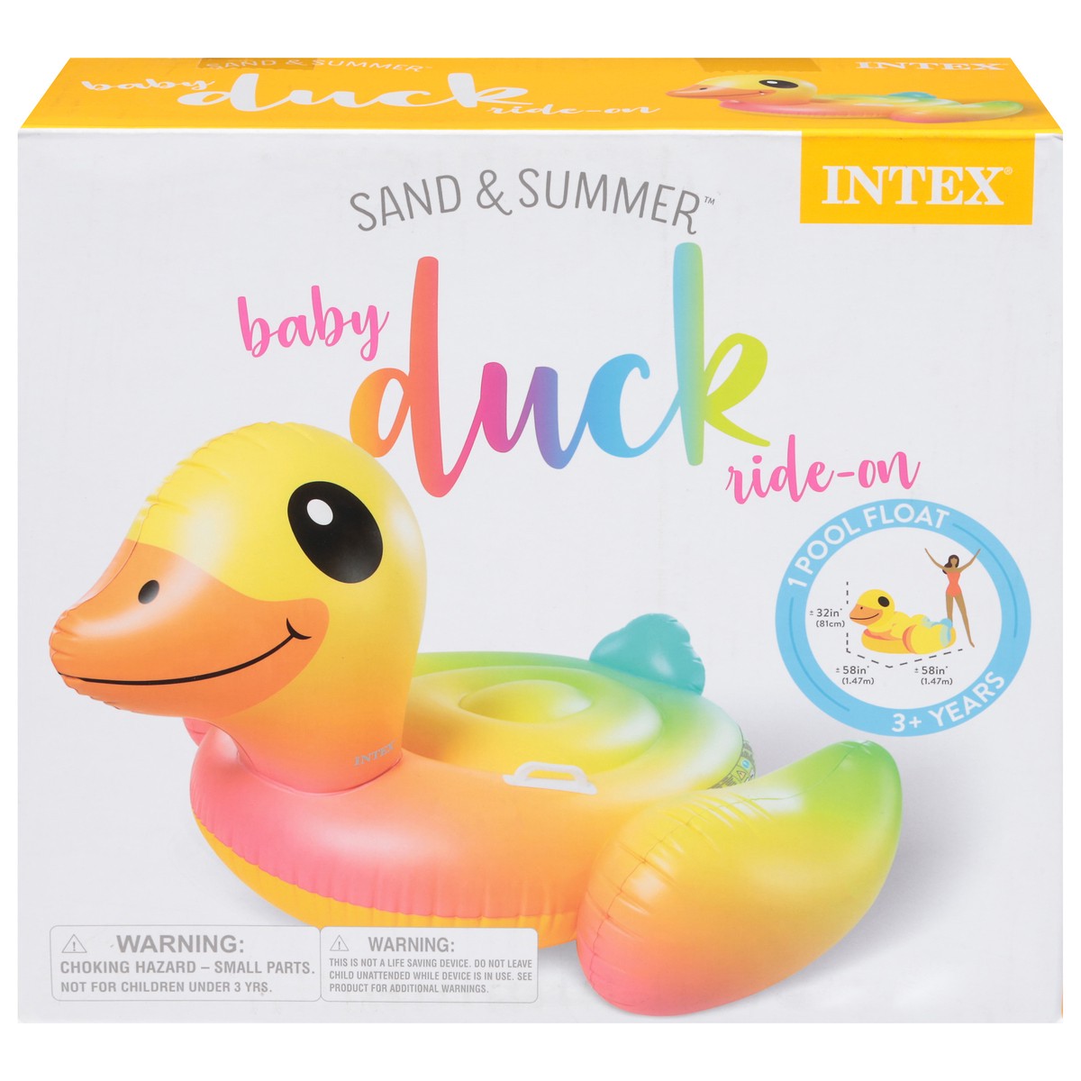 slide 9 of 11, Intex Sand & Summer Baby Duck Ride-On Pool Float 1 ea, 1 ct