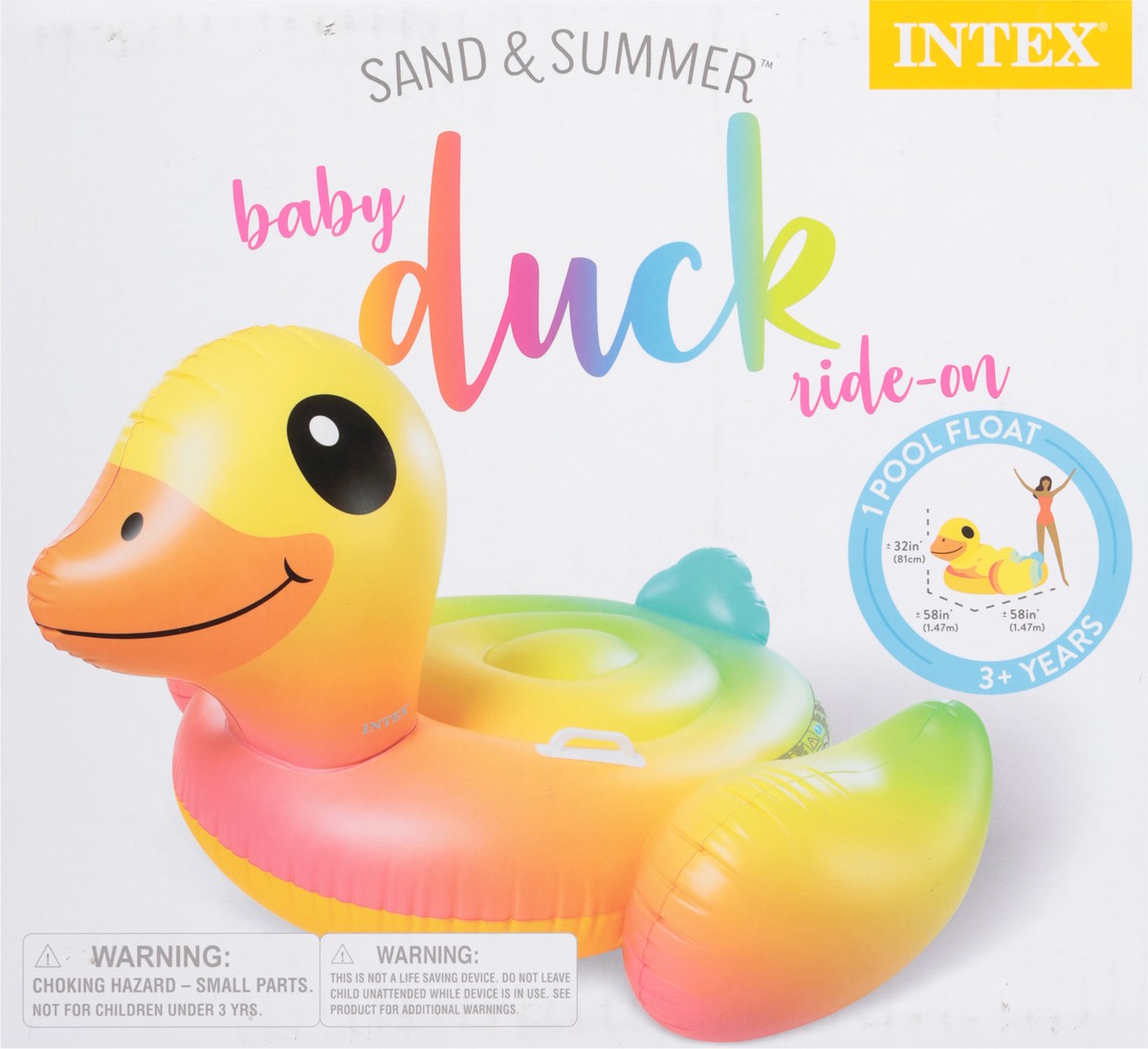 slide 4 of 11, Intex Sand & Summer Baby Duck Ride-On Pool Float 1 ea, 1 ct
