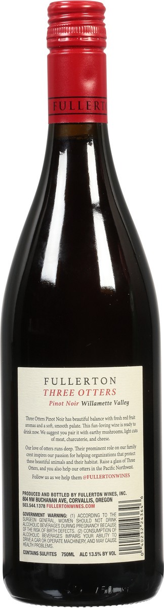 slide 3 of 9, Three Otters Willamette Valley Pinot Noir 750 ml, 750 ml
