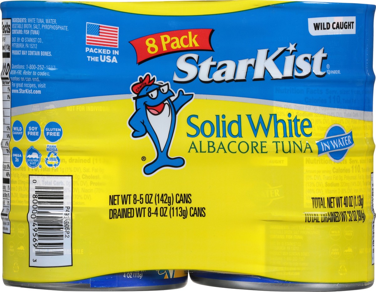 slide 2 of 11, StarKist Solid White Albacore Tuna in Water 8 - 5 oz Cans, 8 ct; 5 oz