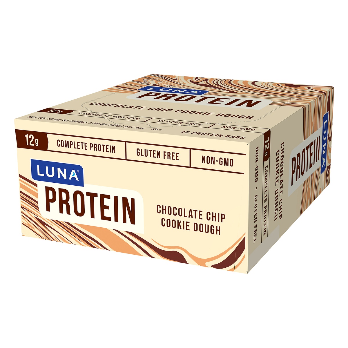 slide 3 of 10, Luna Chocolate Chip Cookie Dough Protein Bars, 12 ct; 1.59 oz