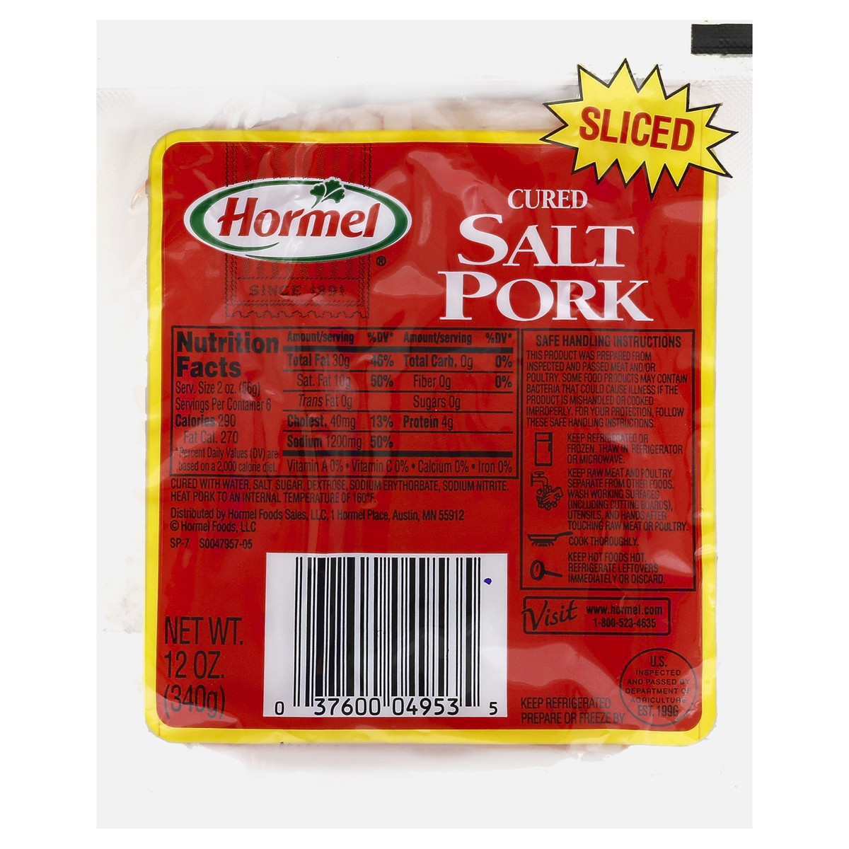 slide 4 of 6, Hormel Salt Pork 12 oz, 12 oz