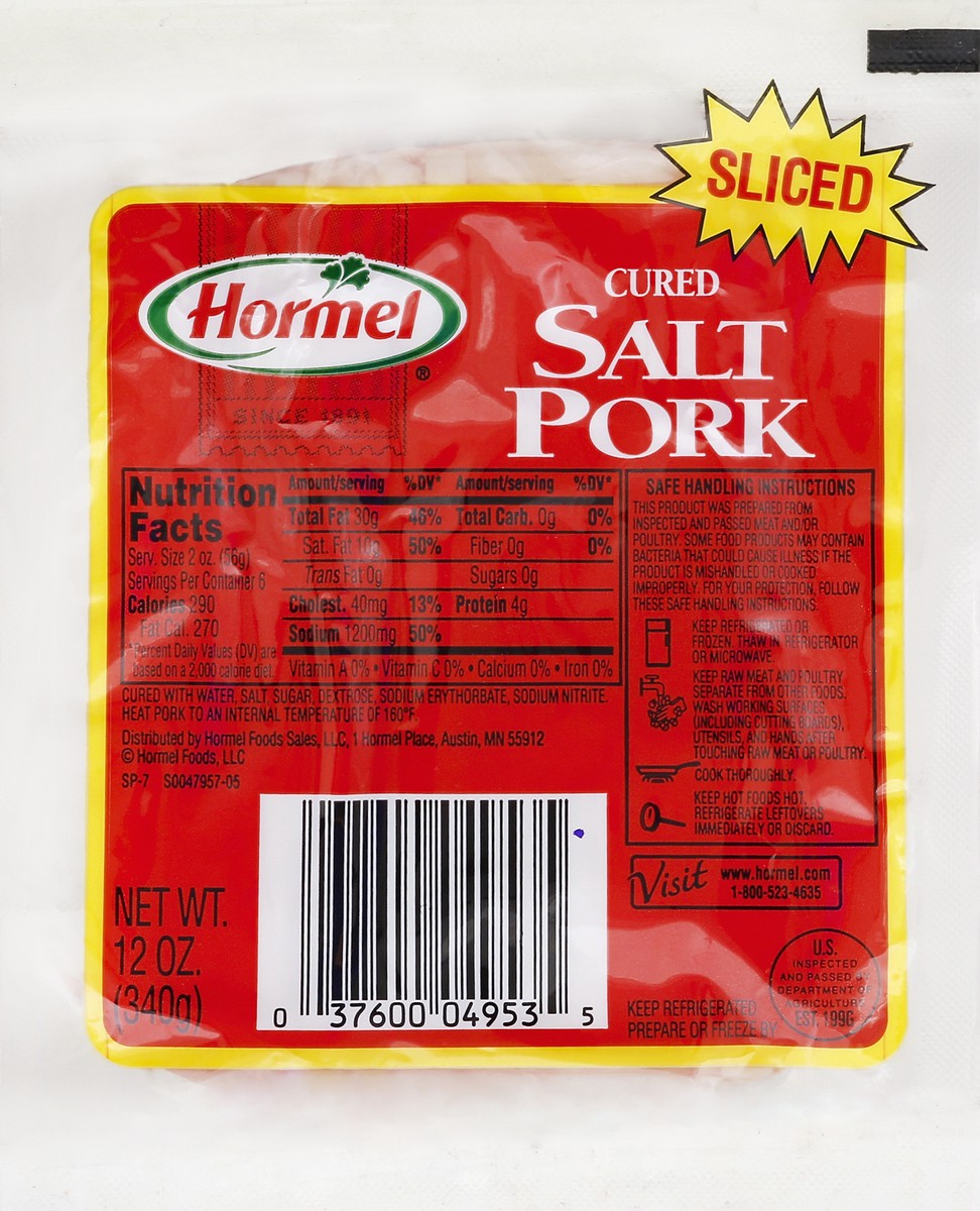 slide 1 of 6, Hormel Salt Pork 12 oz, 12 oz