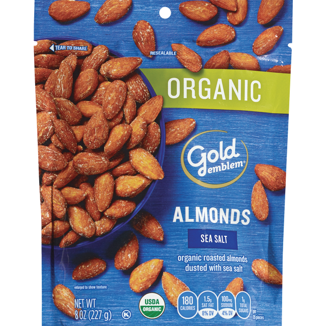 slide 1 of 1, GE Organic Roasted Salted Almonds, 1 ct