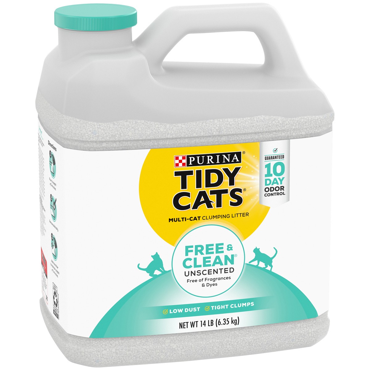 slide 3 of 9, Tidy Cats Purina Tidy Cats Clumping Cat Litter, Free & Clean Unscented Multi Cat Litter, 14 lb