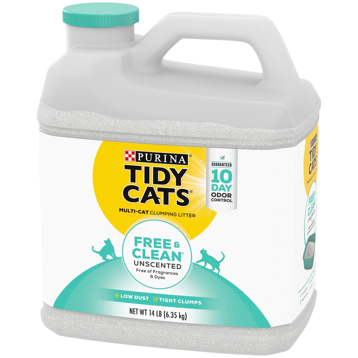 slide 2 of 9, Tidy Cats Purina Tidy Cats Clumping Cat Litter, Free & Clean Unscented Multi Cat Litter, 14 lb