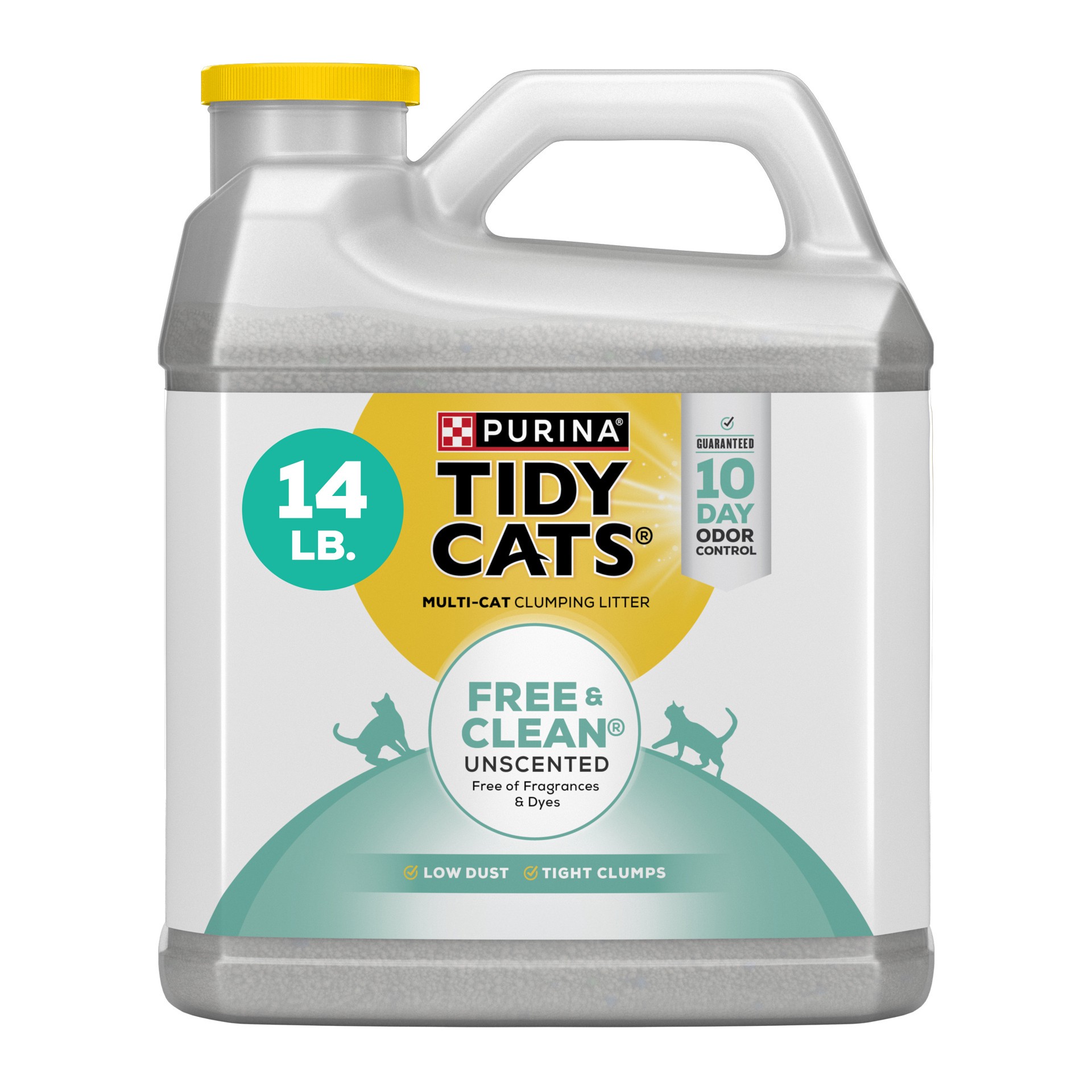 slide 1 of 9, Tidy Cats Purina Tidy Cats Clumping Cat Litter, Free & Clean Unscented Multi Cat Litter, 14 lb