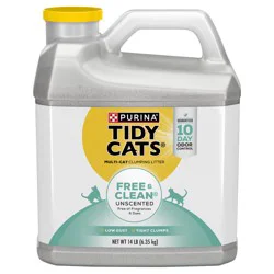 Tidy Cats Purina Tidy Cats Clumping Cat Litter, Free & Clean Unscented Multi Cat Litter - 14 lb. Jug