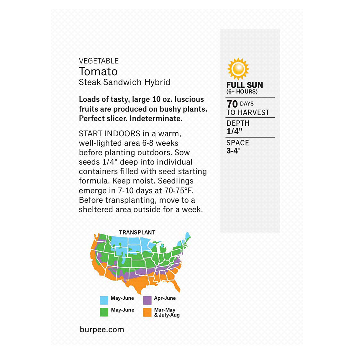 slide 5 of 5, Burpee Tomato Steak Sandwich Hybrid Seeds, 1 ct