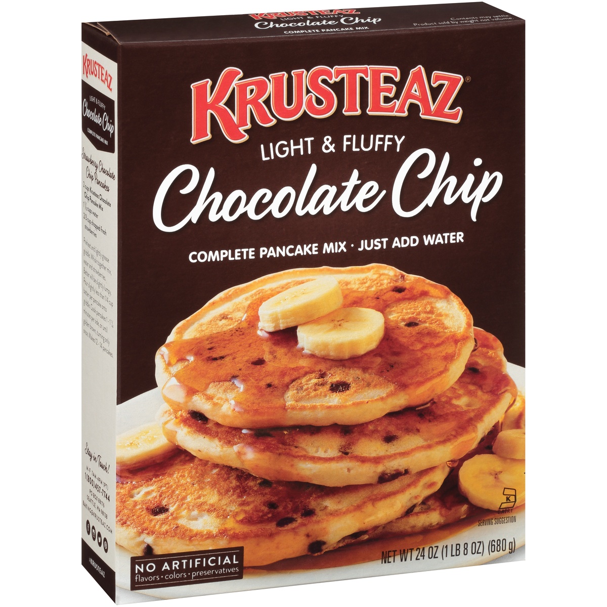 slide 2 of 8, Krusteaz Chocolate Chip Pancake Mix, 24 oz