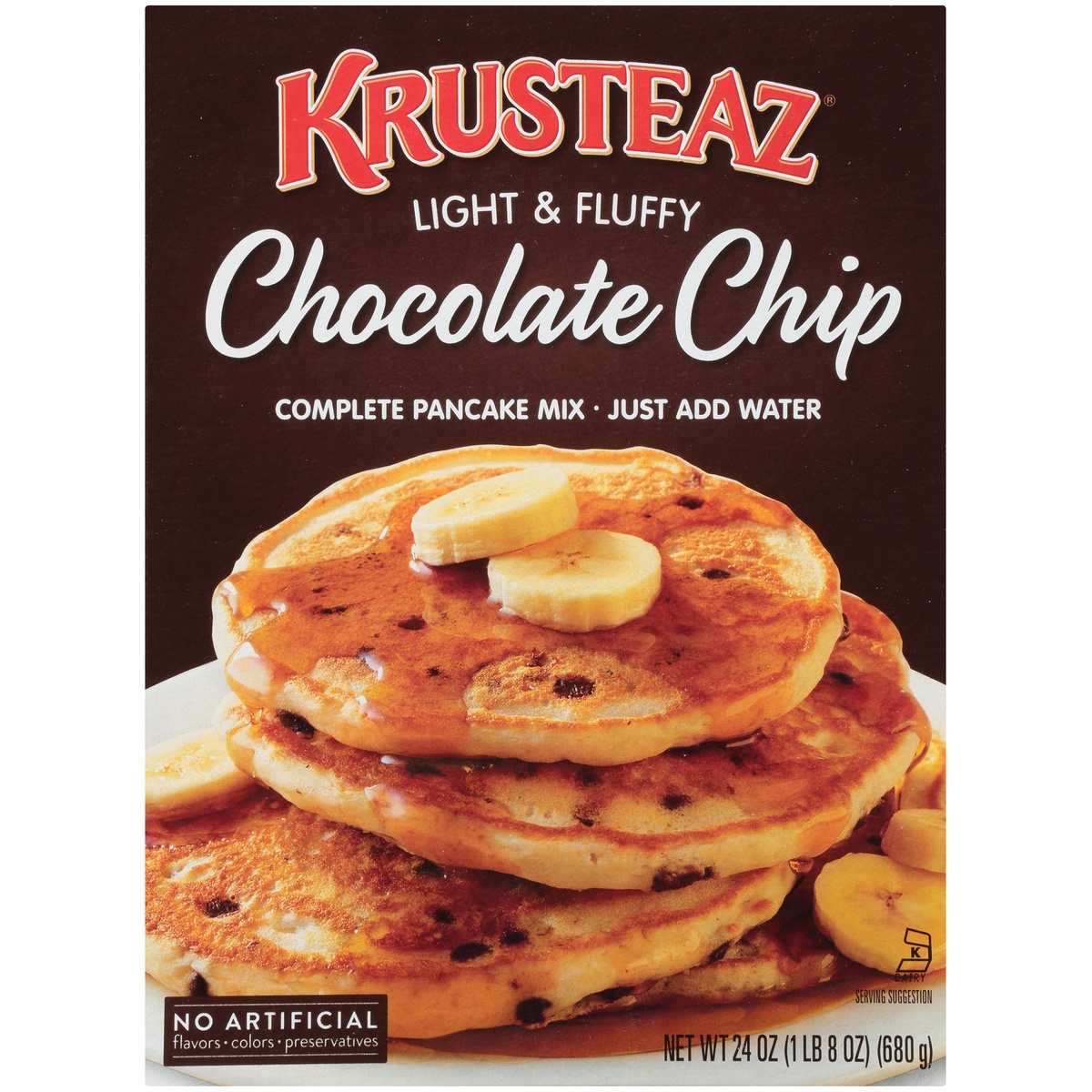 slide 6 of 8, Krusteaz Chocolate Chip Pancake Mix, 24 oz