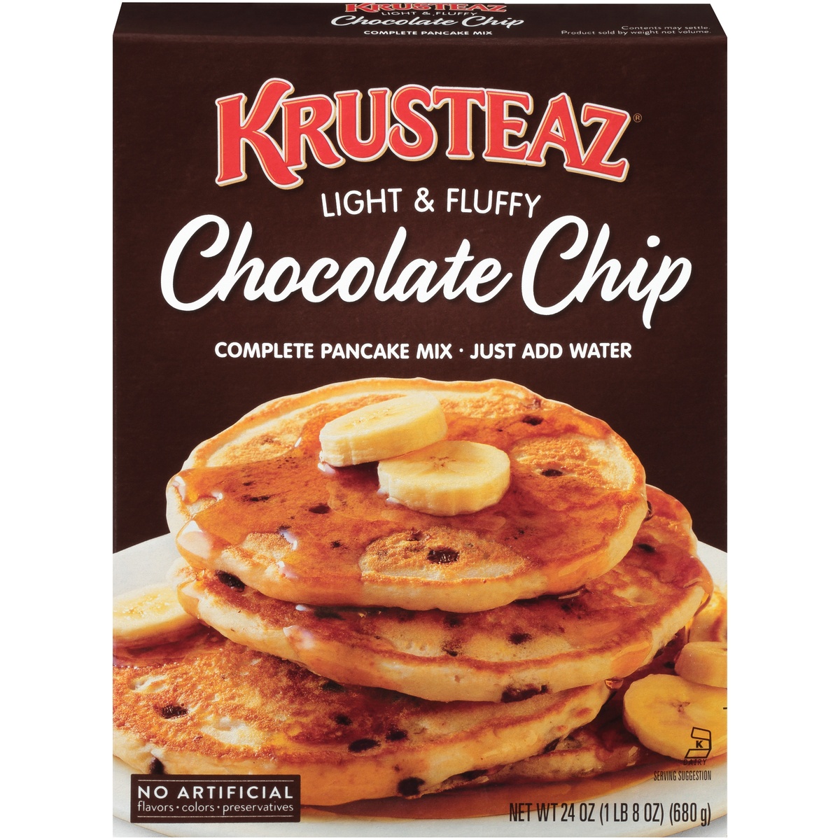 slide 1 of 8, Krusteaz Chocolate Chip Pancake Mix, 24 oz