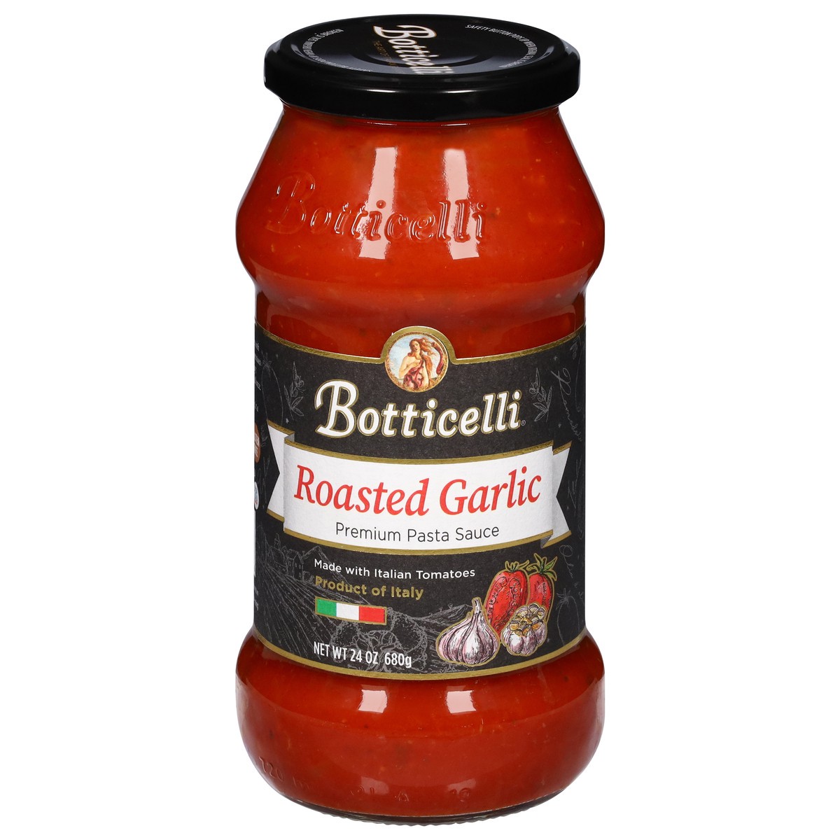 slide 1 of 9, Botticelli Premium Roasted Garlic Pasta Sauce 24 oz, 24 oz