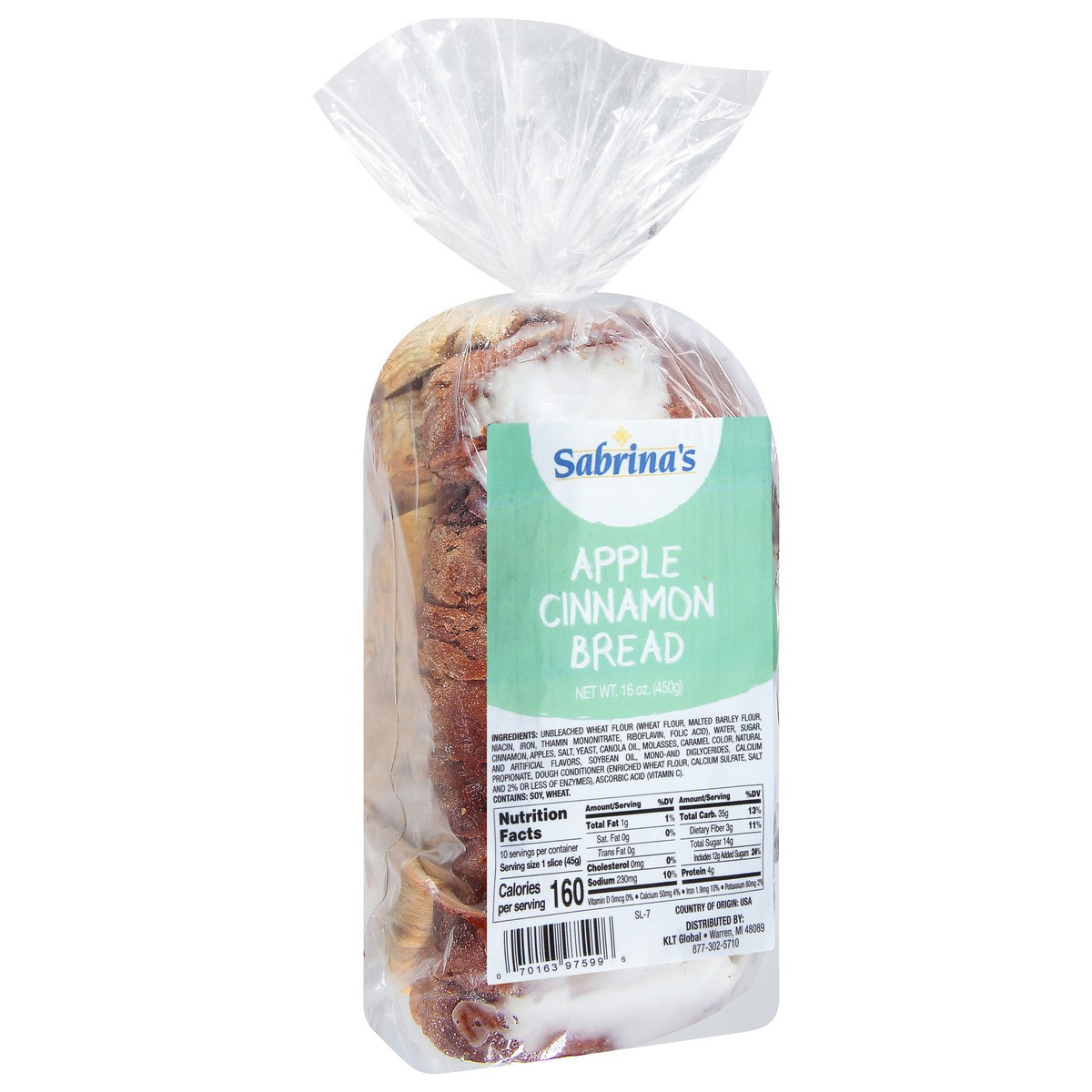 slide 8 of 9, Sabrina's Apple Cinnamon Bread 16 oz, 16 oz