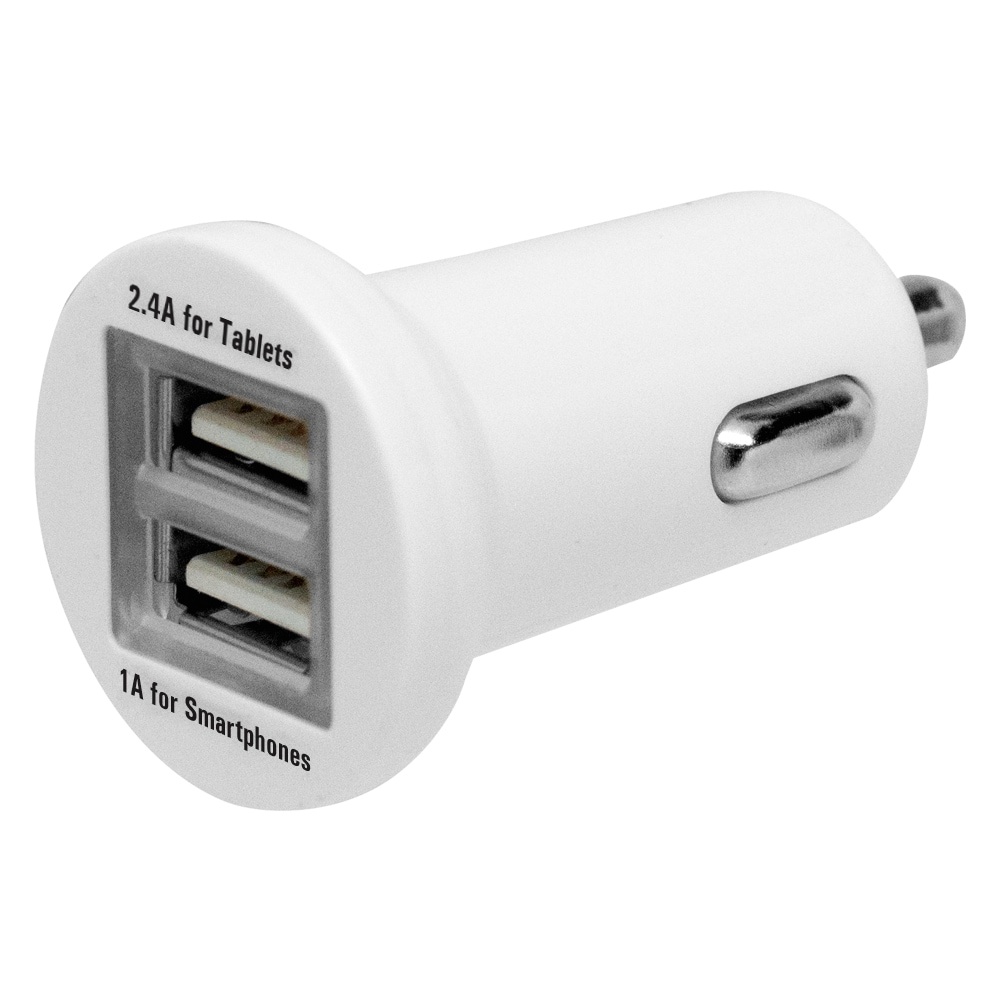 slide 1 of 1, Cellcandy 2.4A Usb Car Charger - White, 1 ct