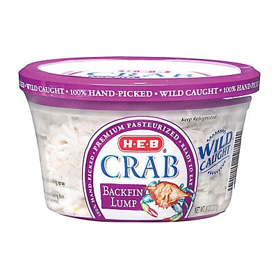 slide 1 of 1, H-E-B Backfin Lump Crab Meat, 8 oz