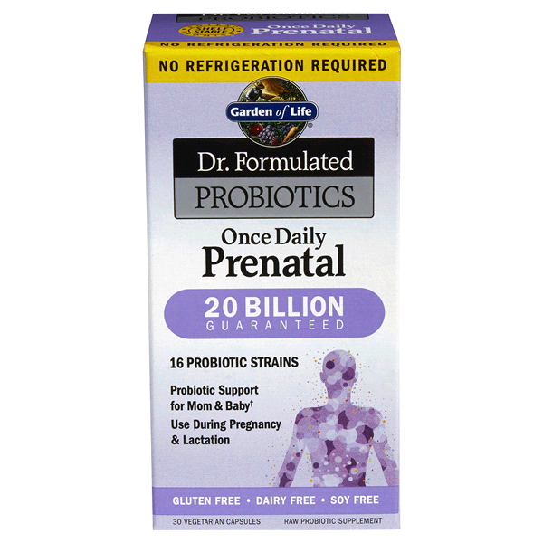 slide 1 of 2, Garden of Life Dr. Formulated No Refrigeration Required Probiotics Once Daily Prenatal Vegetarian Capsules, 30 ct