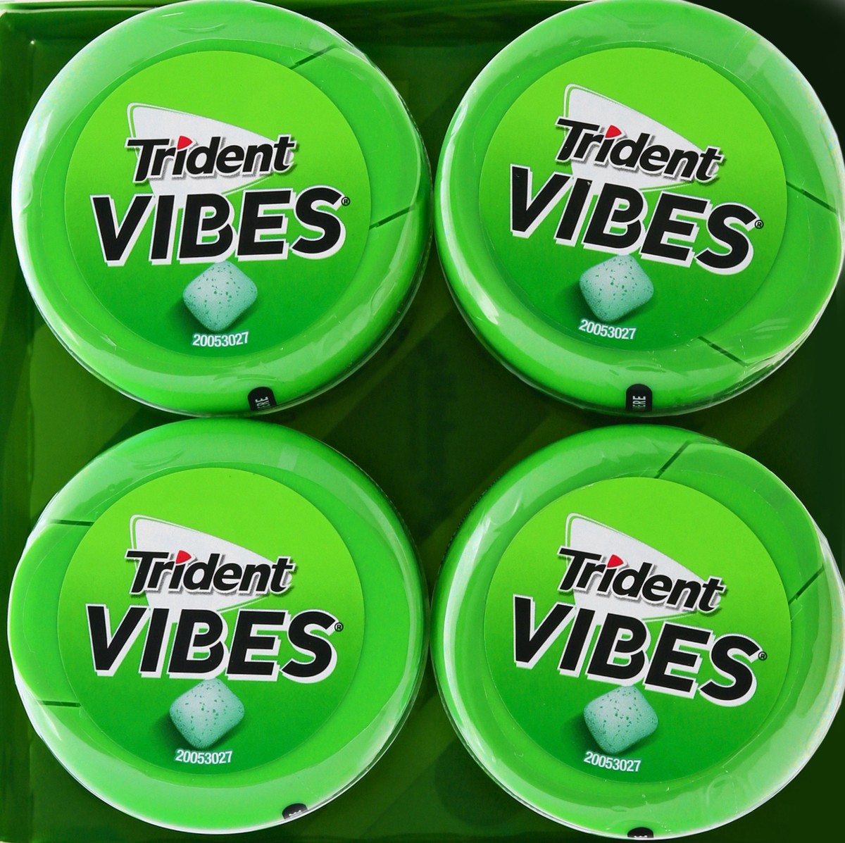 slide 13 of 13, Trident Vibes Spearmint Rush Sugar Free Gum, 4 Bottles of 40 Pieces (160 Total Pieces), 12.98 oz