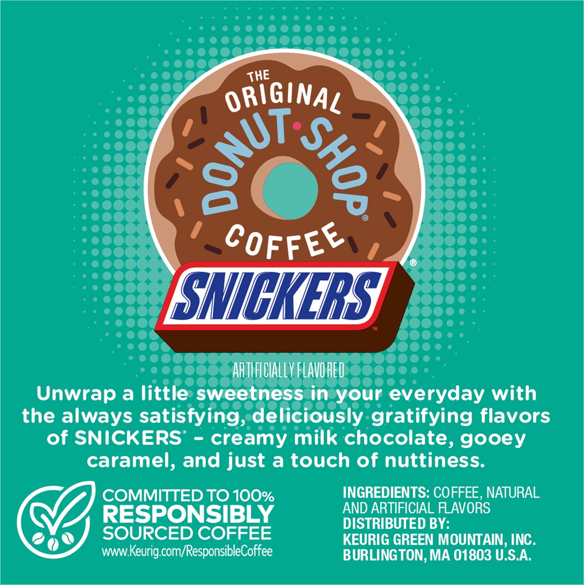 slide 3 of 9, The Original Donut Shop Snickers Coffee, Keurig Single Serve K-Cup Pods, Flavored Coffee- 10 ct, 10 ct