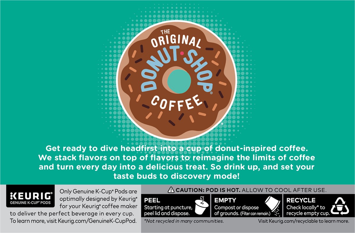 slide 9 of 9, The Original Donut Shop Snickers Coffee, Keurig Single Serve K-Cup Pods, Flavored Coffee- 10 ct, 10 ct