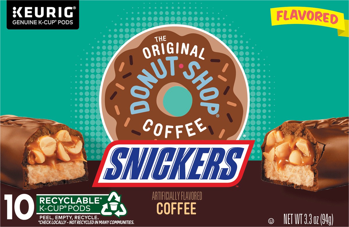 slide 8 of 9, The Original Donut Shop Snickers Coffee, Keurig Single Serve K-Cup Pods, Flavored Coffee- 10 ct, 10 ct