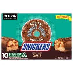The Original Donut Shop Snickers Coffee, Keurig Single Serve K-Cup Pods, Flavored Coffee- 10 ct