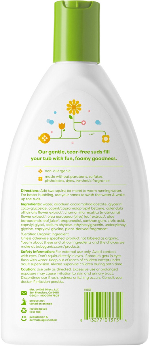 slide 5 of 5, Babyganics Bubble Bath Chamomile Verbena 20oz, 20 fl oz