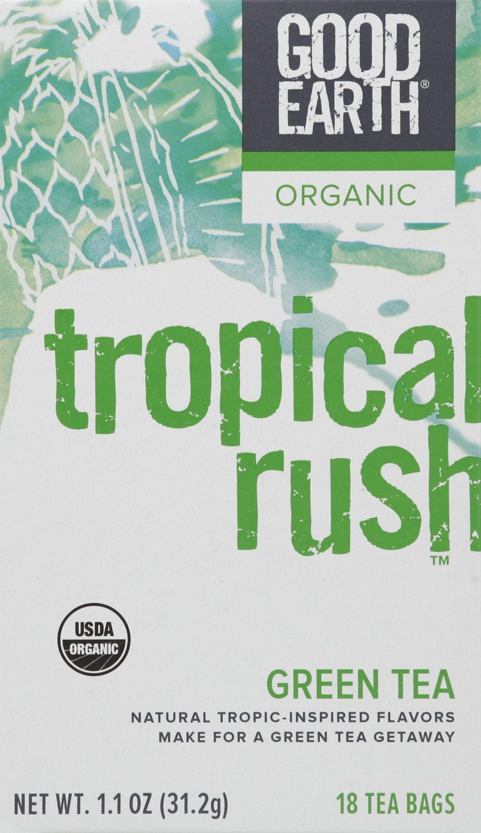 slide 4 of 5, Good Earth Organic Tropical Rush Green Tea, 18 ct; 1.1 oz