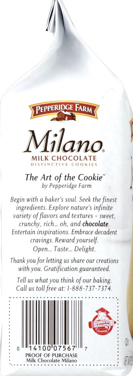 slide 7 of 7, Pepperidge Farm Milano Cookie, Milk Chocolate, 6 oz