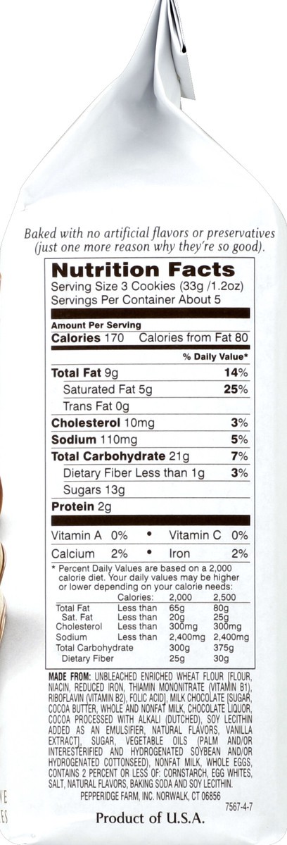 slide 4 of 7, Pepperidge Farm Milano Cookie, Milk Chocolate, 6 oz