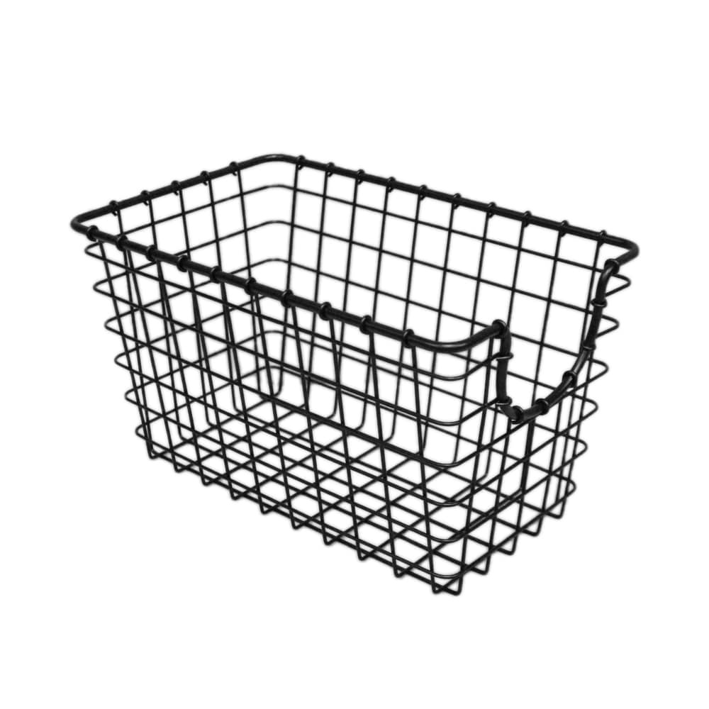 slide 1 of 1, HD Designs Small Wire Rectangular Basket - Black, 1 ct