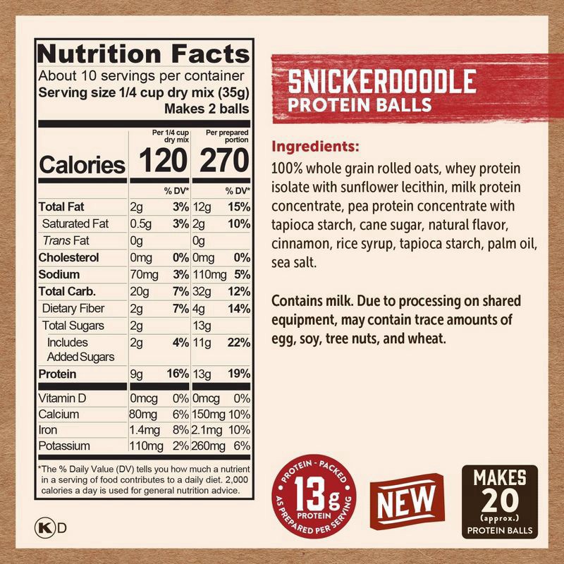 slide 2 of 6, Kodiak Cakes Protein Balls, Snickerdoodle, 12.7 oz