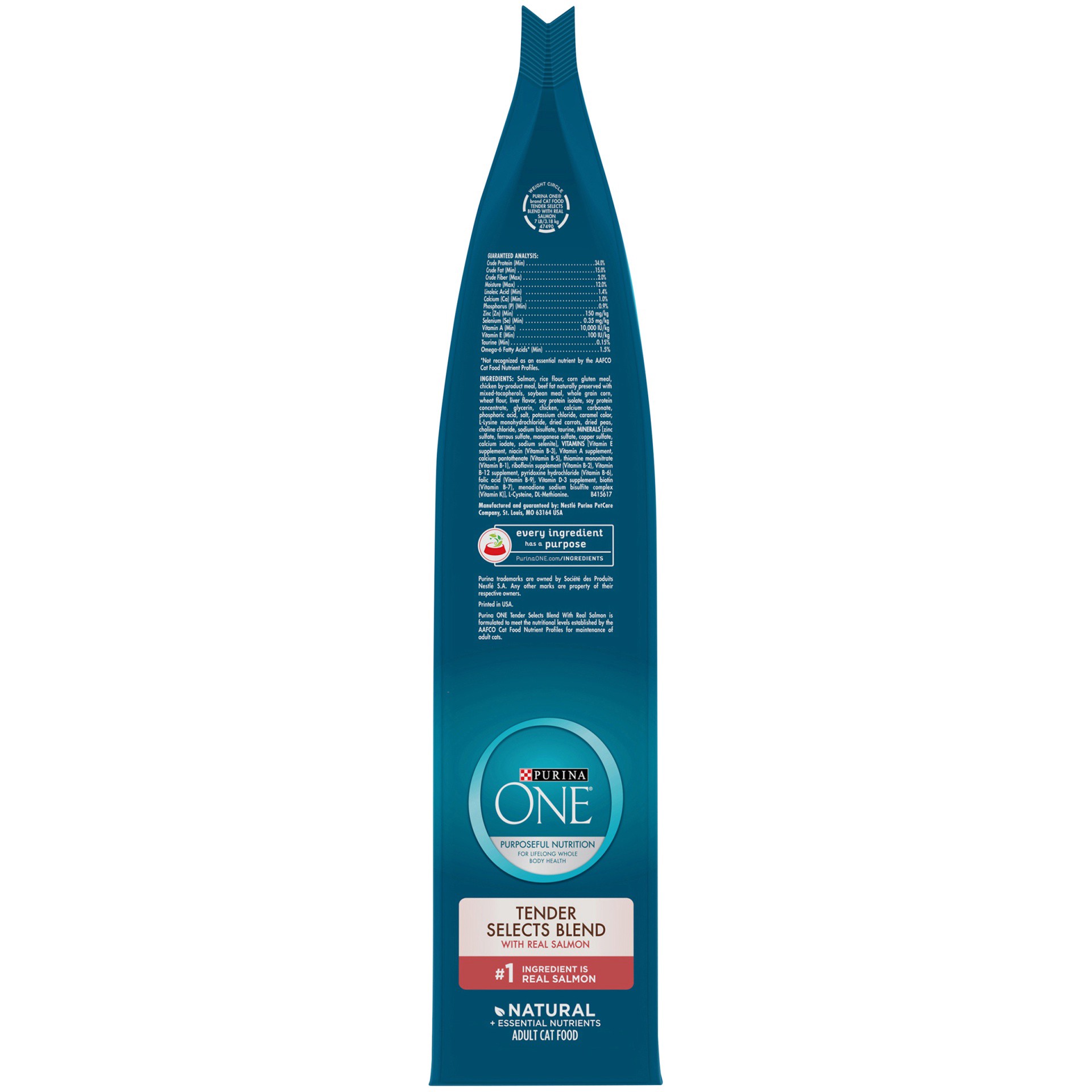 slide 7 of 9, Purina ONE Tender Selects Blend with Real Salmon Cat Food, 7 lb