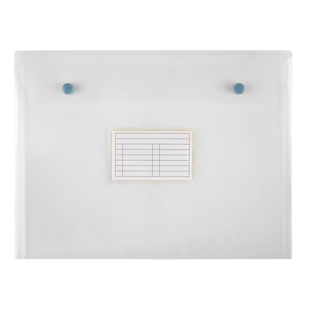 slide 1 of 1, Office Depot Transparent Snap Envelope, 8-1/2'' X 11'', Clear/Blue, 1 ct