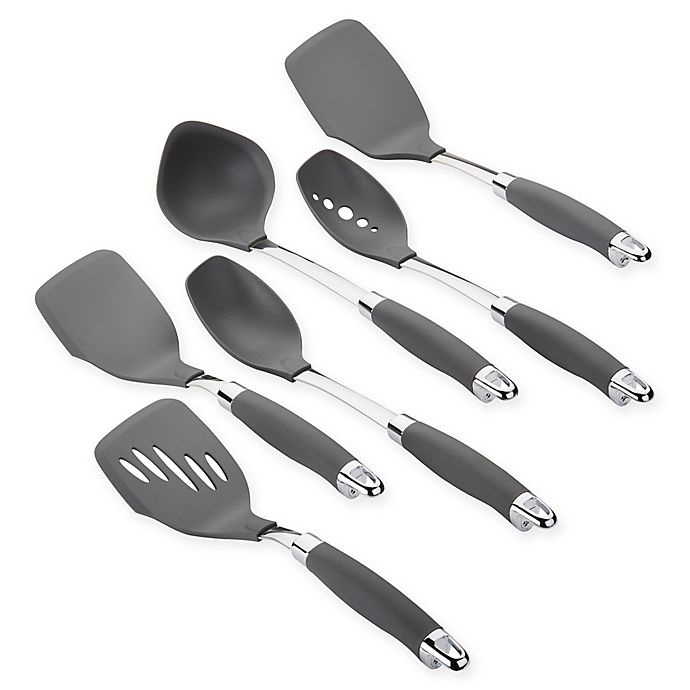 slide 1 of 5, Anolon SureGrip Nylon Nonstick Utensil Set - Grey, 6 ct