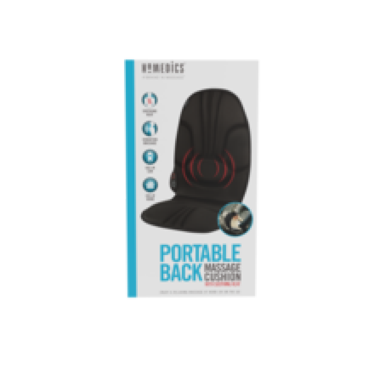 slide 1 of 17, HoMedics Portable Back Massage Cushion with Heat - Black, 1 ct