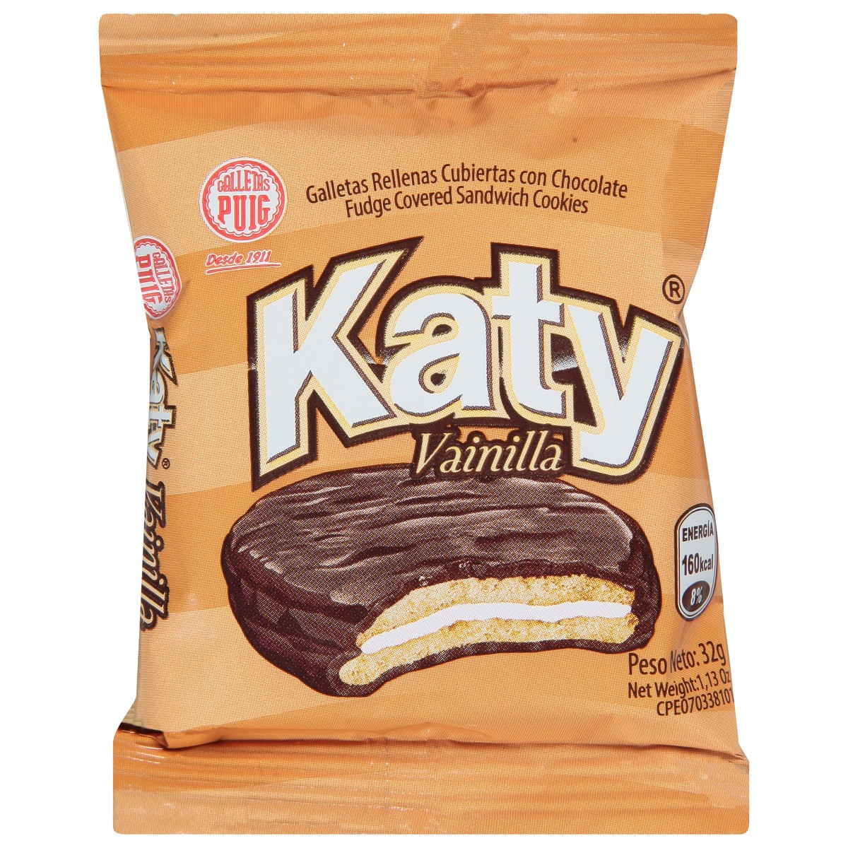 slide 7 of 14, Katy Vainilla Fudge Covered Sandwich Cookies 1.13 oz, 1.13 oz