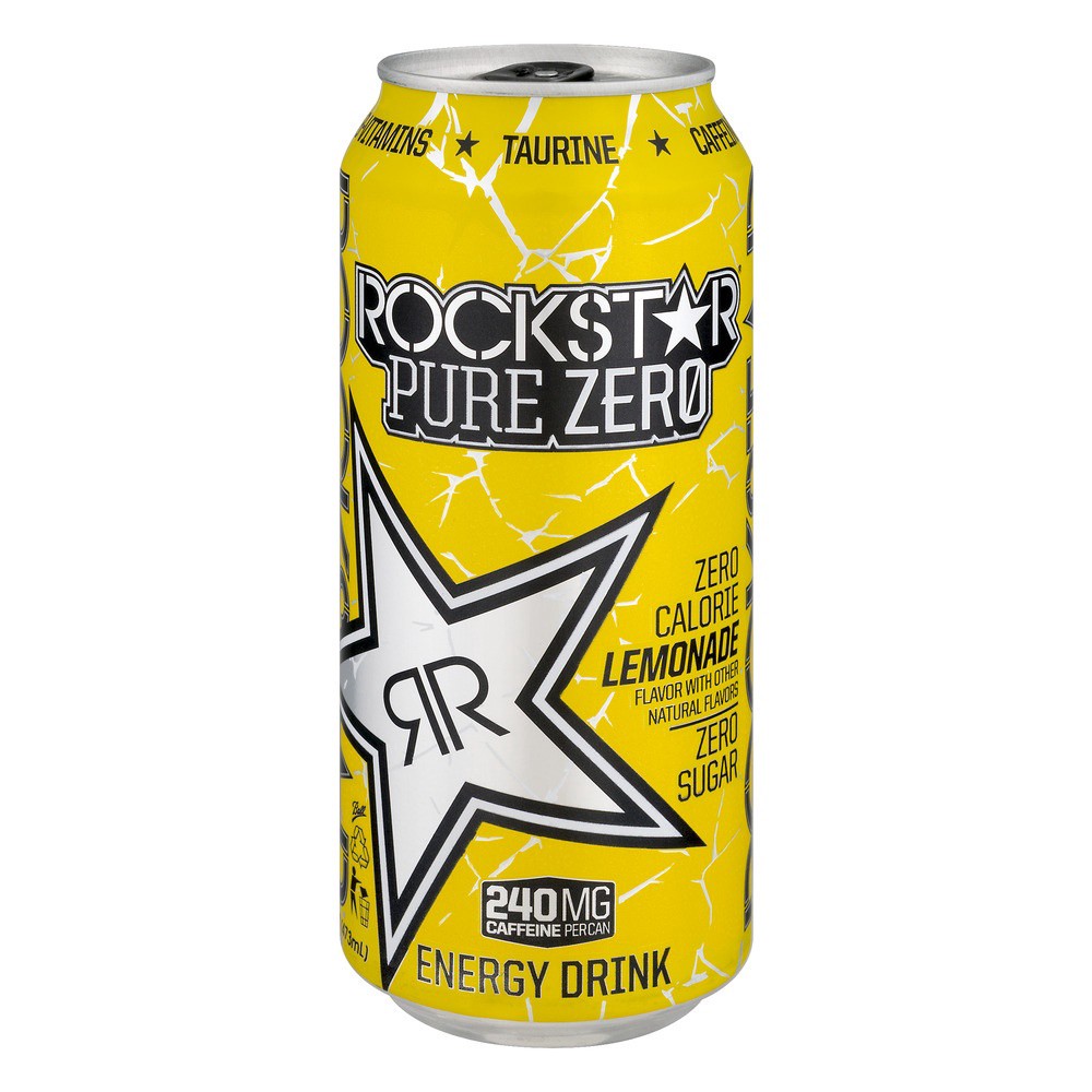 slide 1 of 1, Rockstar Pure Zero Lemonade + Energy Drink Outlet Sticker, 16 fl oz