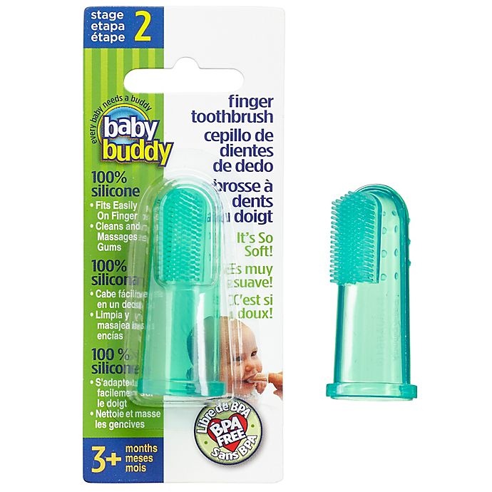 slide 1 of 1, Baby Buddy Silicone Finger Toothbrush - Green, 1 ct